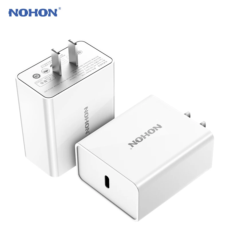 

2018 Nohon 45W USB Type C Charger For iPhone X 8 Plus 8 MacBook Fast USB-C Mobile Phone PD Charger Quick Charge For Galaxy S8 S9