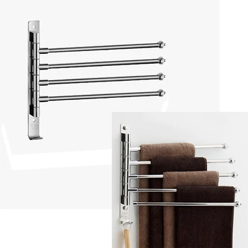 

Towel Rack Multi Arms Towel Hanging with Hooks Bathroom Towel Rack Movable Towel Bars Bathroom Products 33CM