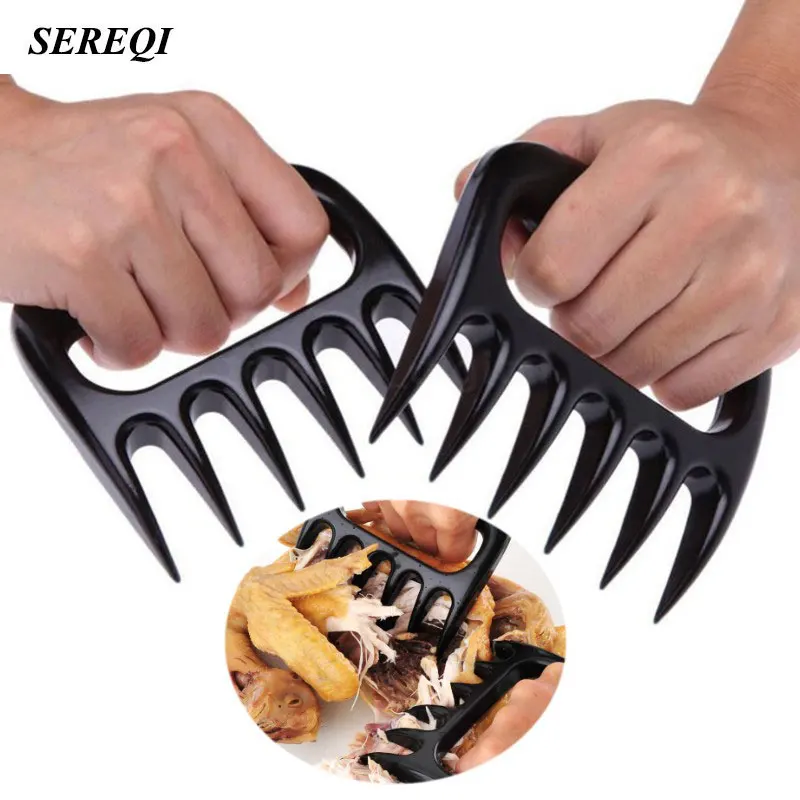 

SEREQI 2PCS/Set Home Kitchen Blacks Meat Claws Shredder Chicken Separator Easy Clean Use Kitchen BBQ Barbecue Cooking Tools
