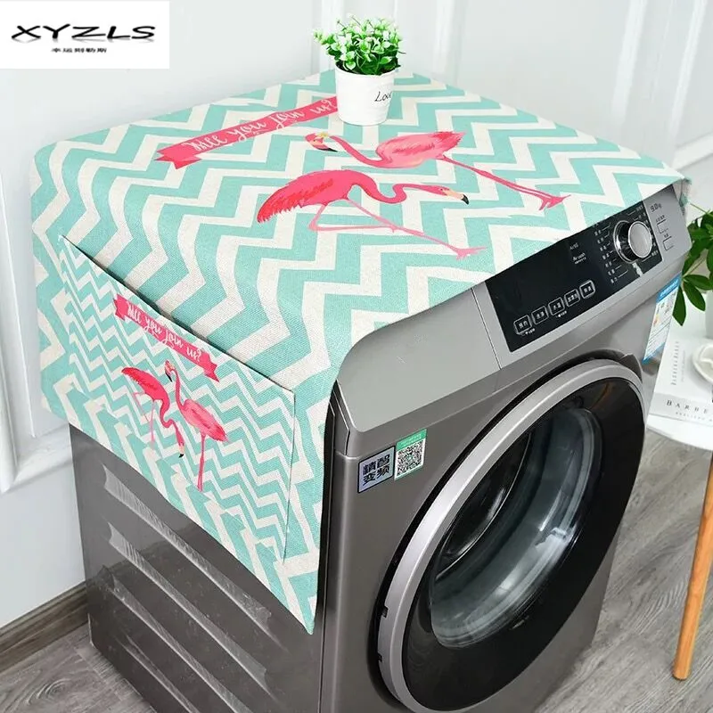 

XYZLS Household Washing Machine Covers Flamingo Printing Home Refrigerator Dustproof Protective Case 1 Piece