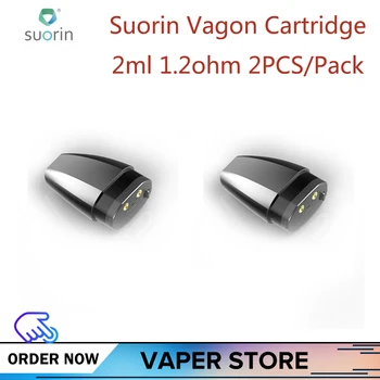 

Original Suorin Vagon Cartridge 2ml 1.2ohm 2PCS/Pack Fit Suorin Vagon Pod KIT Replacement Electronic Cigarette Pod