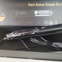 Профессиональный, с аргановым маслом паровой салон паровой выпрямитель для волос плоский Утюг 450F керамический электрический выпрямитель для волос черный