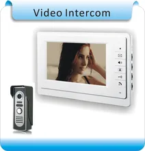Envío libre 7 “TFT Color Video de la puerta Sistema de Intercomunicación Del Timbre del teléfono Kit IR monitor de la Cámara del teléfono Manos Libres de intercomunicación