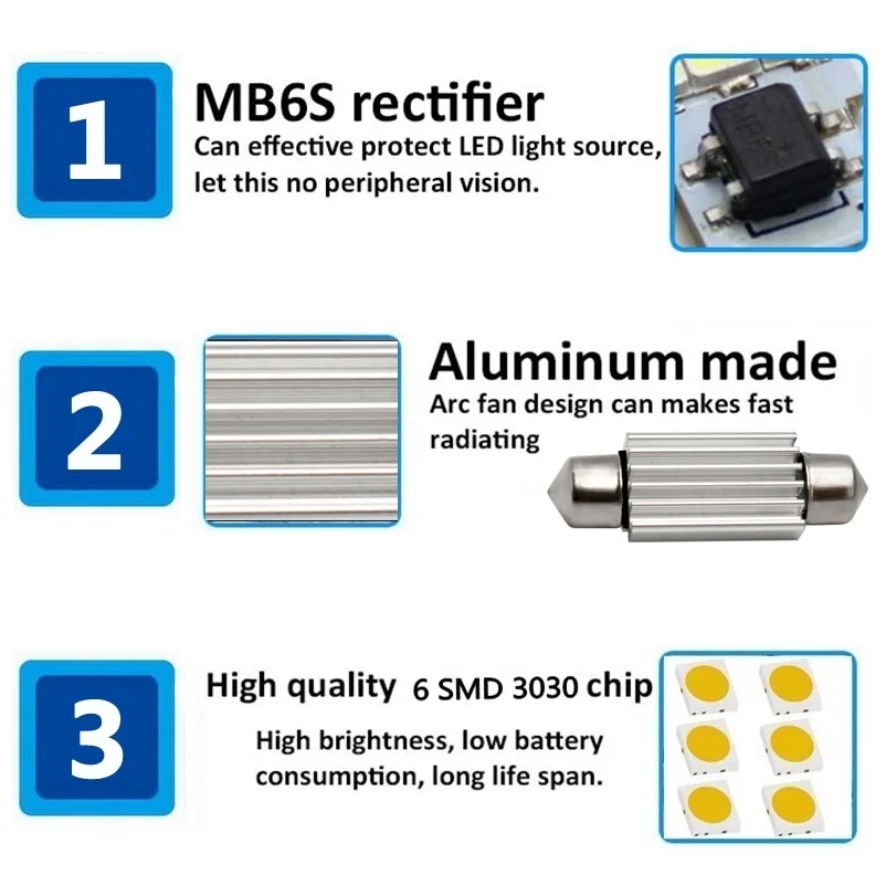 1 шт., высокое качество, 31 мм, 36 мм, 39 мм, 41 мм, C5W, C10W, 3030 светодиодный светильник CANBUS для автомобиля, гирлянда, авто, Внутренняя купольная лампа, лампа для чтения, теплый белый цвет