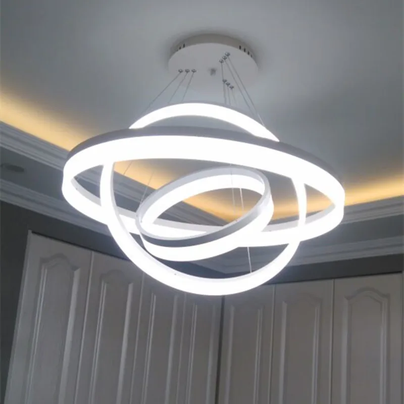 Led гостиная столовая современные подвесные светильники кольцо модная Личность