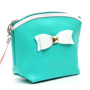 

2018 Fashion Cosmetic Bag Candy Colored Make Up Bag Butterfly Knot Makeup Organizer Bag Women PU Storage Bag Travel Accessories