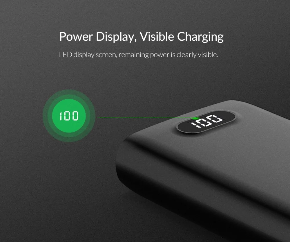  Banco de energía ORICO 10000mAh con pantalla de visualización de salida USB Dual banco de batería e