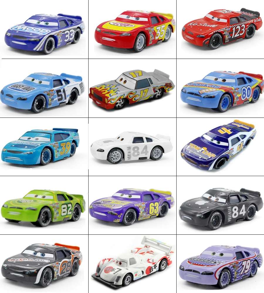 No.28-54 Disney Pixar Cars 3 2 METAL Diecast cars Disney McQueen #52 #84 apple 1:55 Diecast kid toys for Children Boys cars Gift