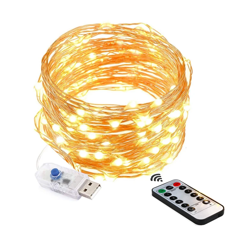 

8 Modes Remote Control Timer USB String Twinkle Lights Indoor Outdoor Decorative Starry Lights for Home Decor Wedding Party