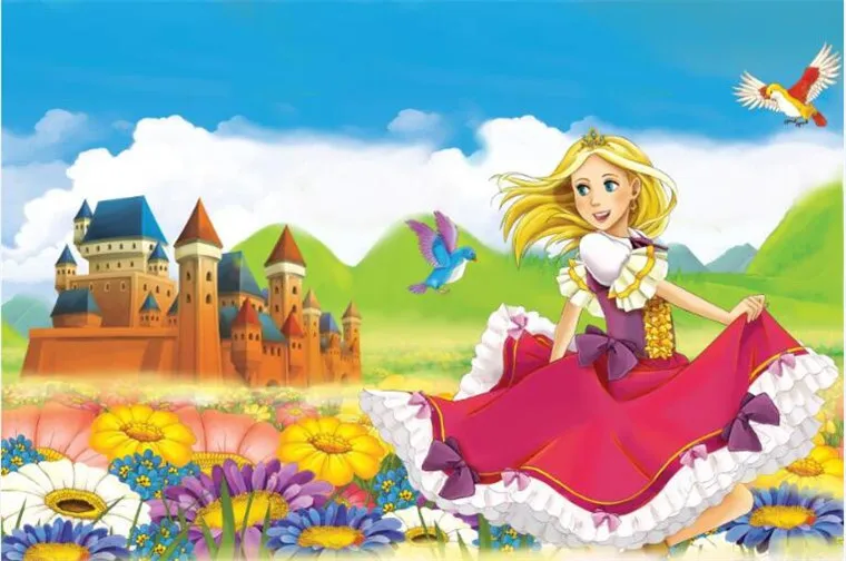 Customizable cartoon girl princess castle bedroom children's room sofa  wallpaper nursery wallpaper amusement park large mural|Wallpapers| -  AliExpress