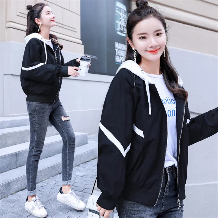 

Fashion Casual Jacket 2019 Spring Autumn New Matching Loose Coat Jacket Black Personality Youth Popular Tops