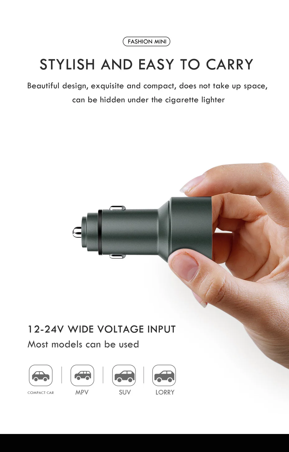 ZNP автомобильное зарядное устройство с 2 портами USB цифровой светодиодный дисплей 5 в 3,4 а алюминиевый сплав Быстрая зарядка для iPhone 6 Xiaomi автомобильное зарядное устройство для samsung