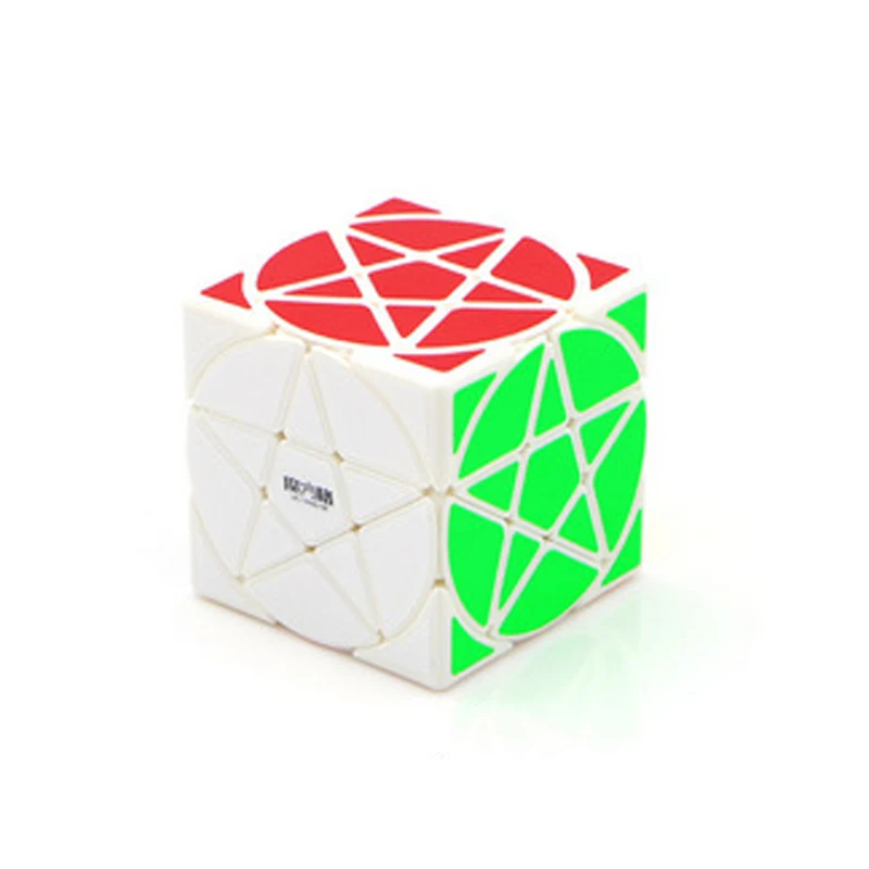 Qiyi 3x3 Пентакль Cubo Magico странной формы магический куб черный/Stickerless скоростной куб головоломка звезда твист Кубики Игрушки для детей - Цвет: White