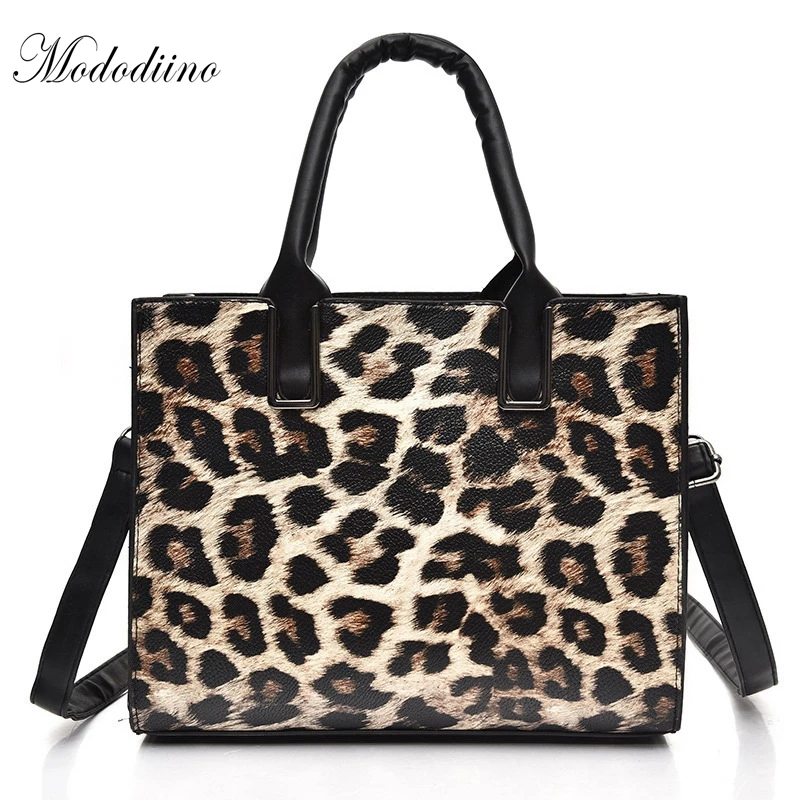 

Mododiino Bag For Women 2018 Leopard Printed Womens' Bag Vintage PU Leather Handbag Travel Top-handle Bags Shoulder Bags DNV0798