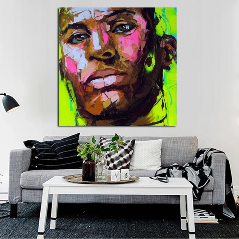 Arist Handpainted Modern Oil painting Handsome man On Canvas Free