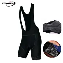 Weimostar езда Велоспорт нагрудник шорты для мужчин 4D гель мягкий шорты для горного велосипеда высокоэластичные колготки велосипедные шорты culotte ciclismo Черный