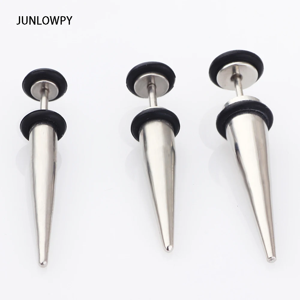 JUNLOWPY Steel Fake Ear plug Earing Spike Taper bar Ear plug piercing