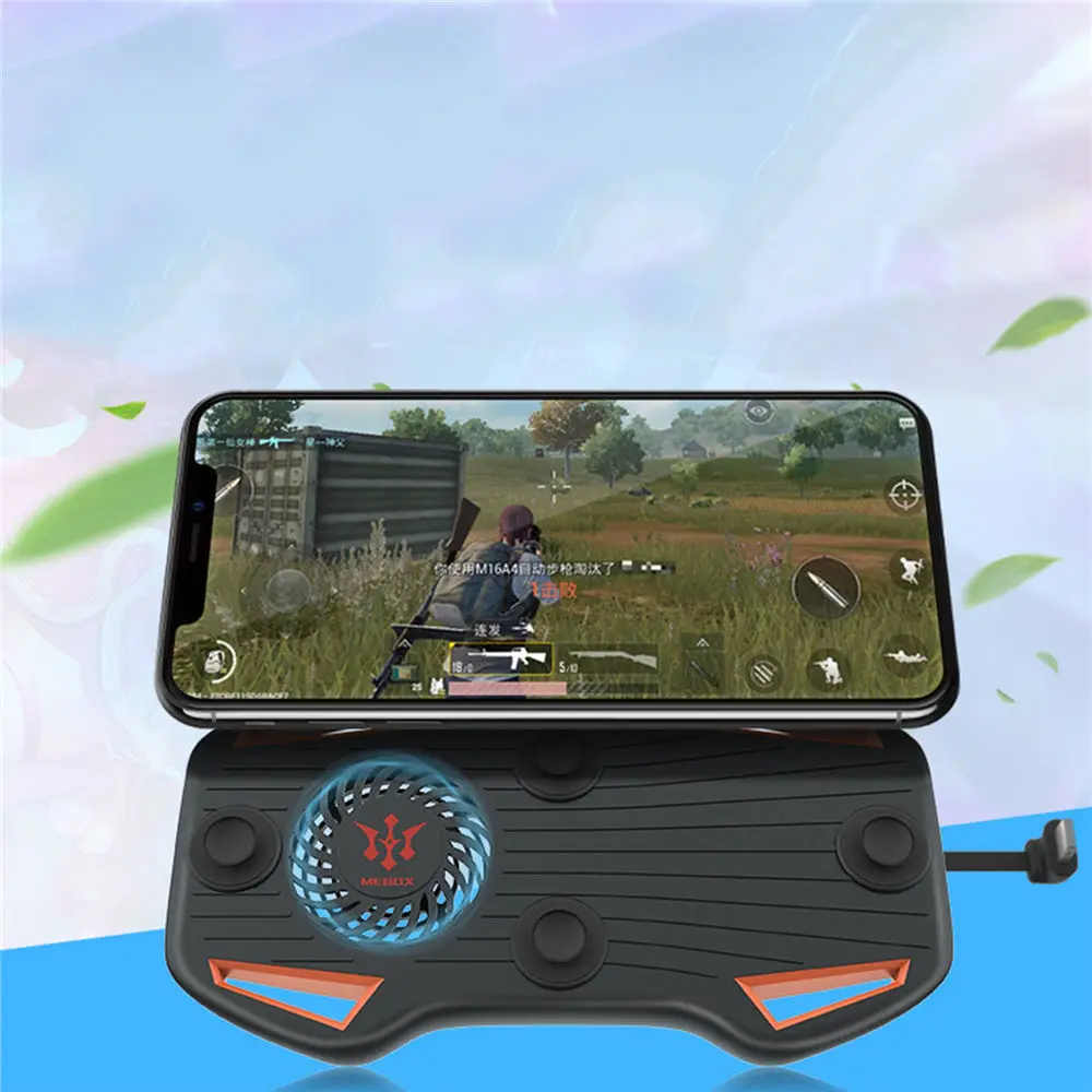  Mobile Phone Gamepad Cooler Fan Game Controller Joystick for PUBG Apple ios Android Gaming Trigger 