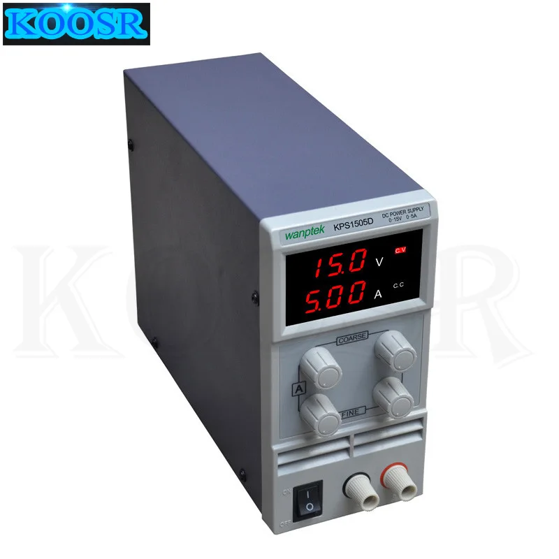 

KPS1505D Adjustable High precision double LED display switch DC Power Supply protection function 15V5A 110V-230V 0.1V/0.01A EU