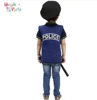 Костюм Полицейского для костюмированной игры на Хэллоуин; жилет полиции для мальчиков; милая детская одежда для сцены для мальчиков