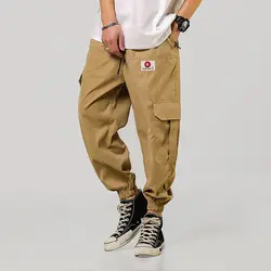 Мужские шаровары с несколькими карманами оранжевые шорты модные брюки для досуга хип-хоп брюки карго уличная одежда