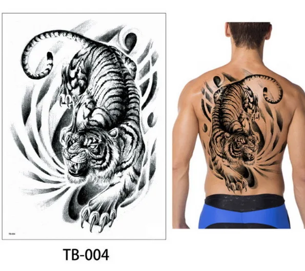 Новинка 2018new супер большая Татуировка наклейка полная спина грудь Временные татуировки Красота змея Дракон узор большая поддельная Татуировка Женская классная мужская - Цвет: TB04
