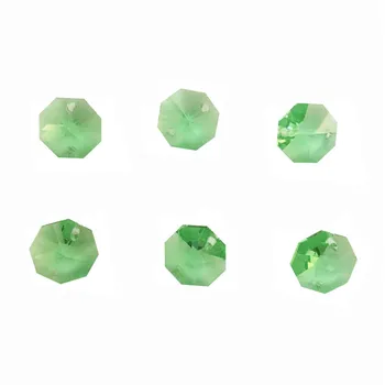 

Free Shipping 2000pcs/Lot ,Light Green 14mm Crystal Glass Octagon Beads In 2 Holes For Home Decoration Accessories
