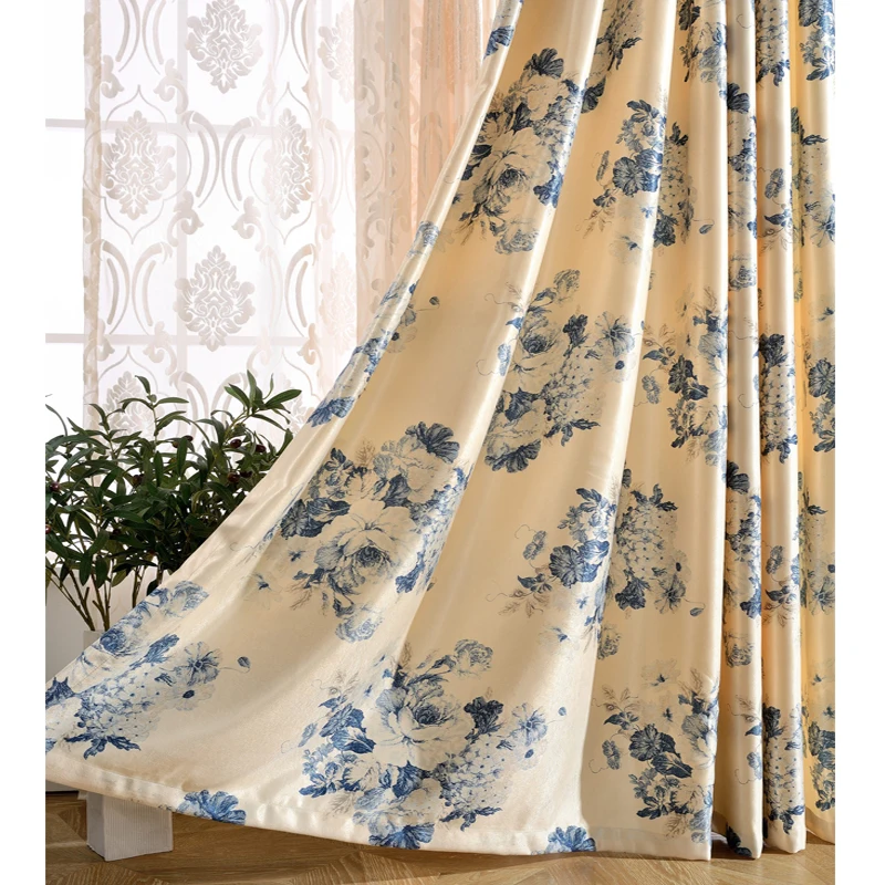 Buy Classic Traditional Chinese style printed curtains living room bed room