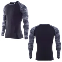 Мужская быстросохнущая дышащая Футболка с принтом для фитнеса мужские спортивные футболки для бега с длинным рукавом для занятий фитнесом