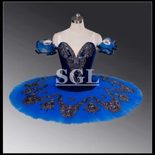 Синяя пачка, Детская профессиональная балетная пачка для взрослых, сценическая танцевальная одежда для выступлений или соревнований AT1052B