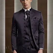 Куртка+ брюки+ Боуи+ платки+ жилет) воротник-шаль Новое поступление модные Для мужчин костюмы таможенные Made смокинги Terno Slim Fit высокого качества