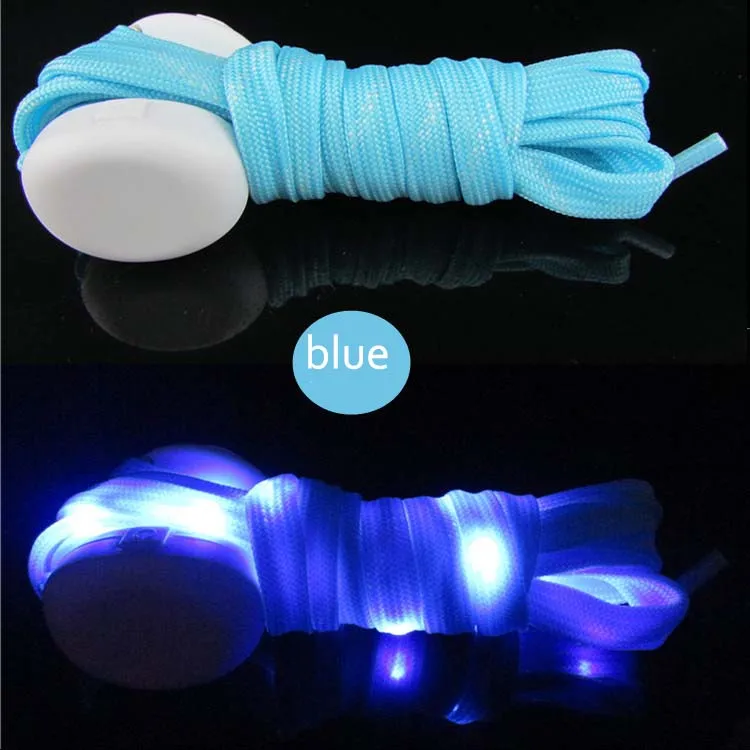 1 пара/лот крутая Мода со светодио дный светодиодной подсветкой шнурки флэш вечерние-вечеринка катание светящиеся шнурки для мальчиков девочек самосветящиеся шнурки для взрослых - Цвет: blue