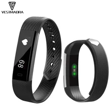 VESTMADRA Смарт-Группы ID115 HR Bluetooth Браслет Монитор Сердечного ритма Фитнес-Трекер Шагомер Anti Потерянный Браслет для Смартфонов