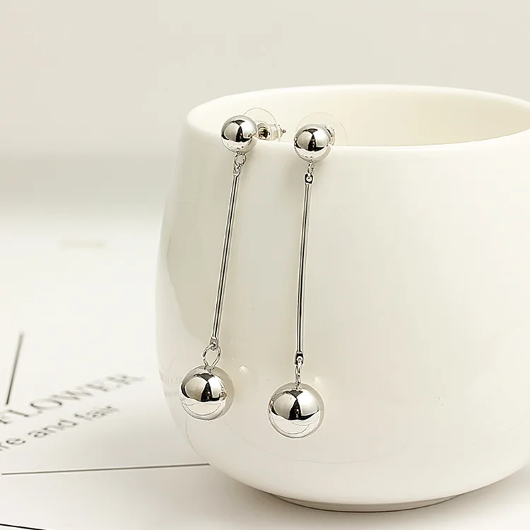 

double round ball drop earrings simple designer dangle earrings chandelier jewelry for women bijoux vintage statement earrings