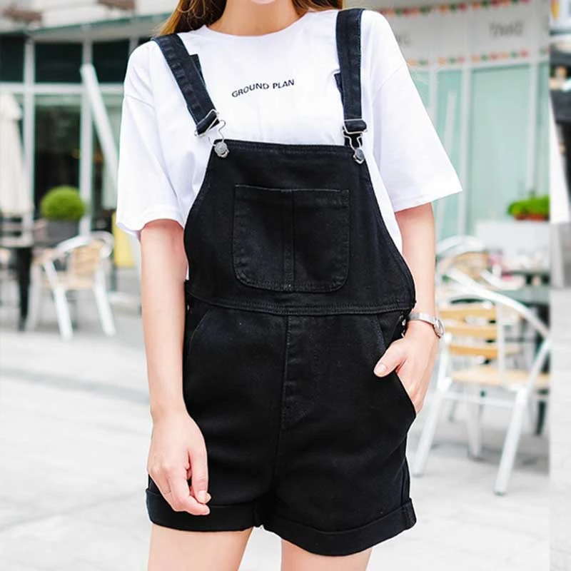 black fabric overalls