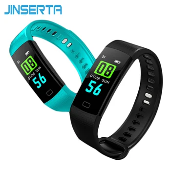 

JINSERT Smart Band Watch Color Screen Waterproof Wristband Heart Rate Blood Pressure Fitness tracker USB charging Smartband
