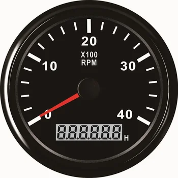 

85mm Tachometer 4000RPM With Hourmeter Truck Car Boat Tacho RPM Meter Gauge REV Counter With Red Backlight