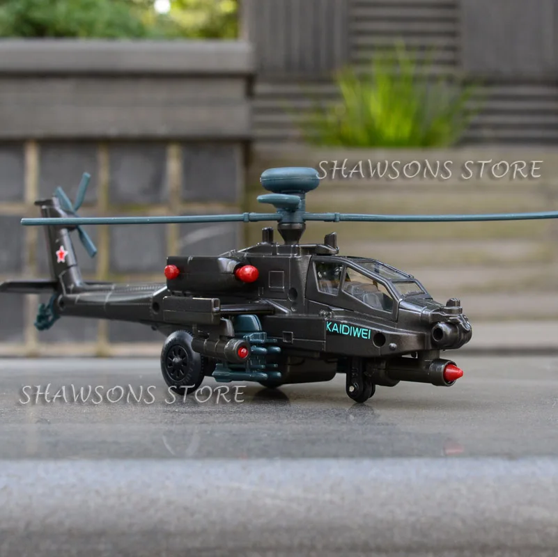 Литая под давлением металлическая военная модель игрушки 1: 64 AH-64 APACHE вертолет звук и Светильник W/O коробка