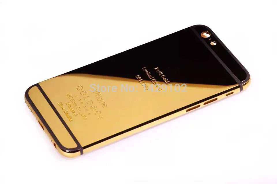 24ct Золотой корпус для iphone6 настоящая позолоченная задняя крышка корпус