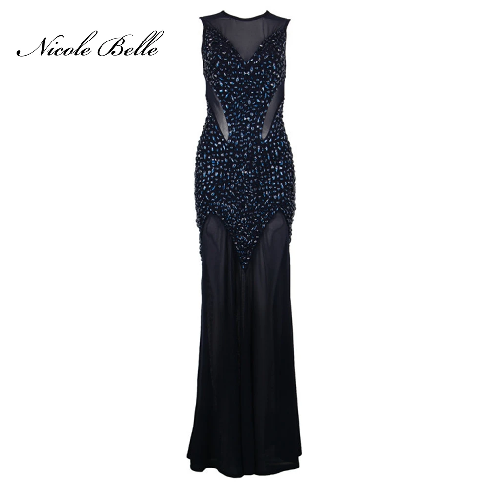 NICOLE BELLE2016 spring new fashion sexy blue ocean neck bead