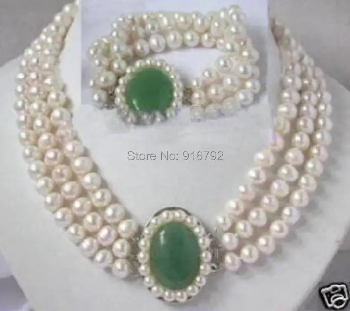 

free P&P >>>>>Charming white pearl jade clasp necklace bracelet