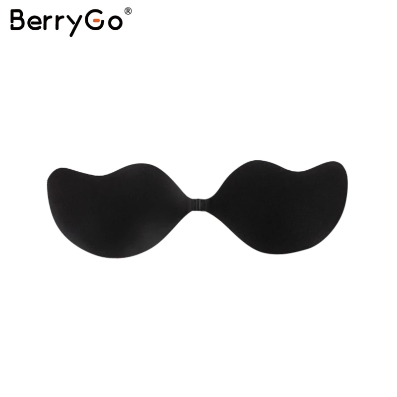 BerryGo сексуальный женский бюстгальтер без бретелек телесный черный пуш ап нижнее