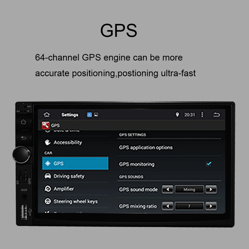 Excellent 7 Inch universal front panel:178*100mm Android 9.0 Octa Core 4GB RAM Car Radio Stereo Audio Stereo Radio WIFI RDS GPS Navigation 6