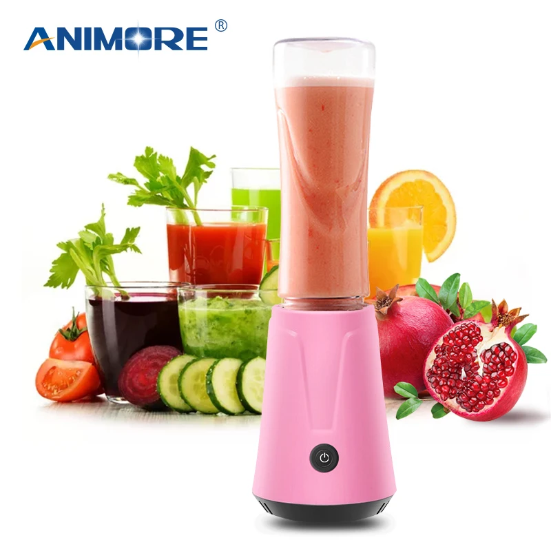 ANIMORE Portable Electric Juicer Blender Fruit Baby Food Milkshake Mixer Meat Grinder Multifunction Juice Maker Machine JU-02B | Бытовая