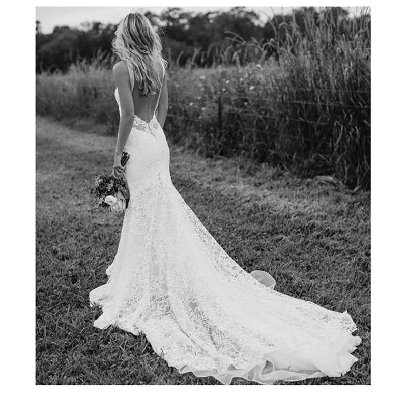 sexy-spaghetti-straps-bohemian-wedding-dresses (2)