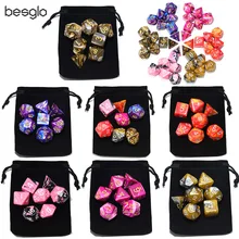 Nouveauté 2018 7-Die Double couleur acrylique dés avec pochette de cordon pour les jeux de dés (7 couleurs pour les Options)(China)