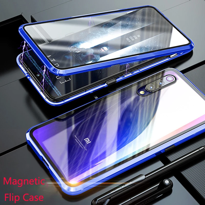 For Xiaomi Mi 9 Mi9 Magnetic Case 360 Front+Back double-sided 9H Tempered Glass Case for Xiaomi 9 Metal Bumper for Xiaomi Mi 9