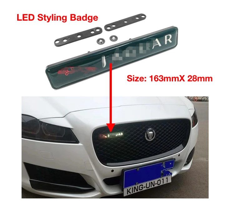 

Rollsrover Front Center Grille Badge for Jaguar F-Pace XJ XF XJR XFR XE XK Led Grille Badge