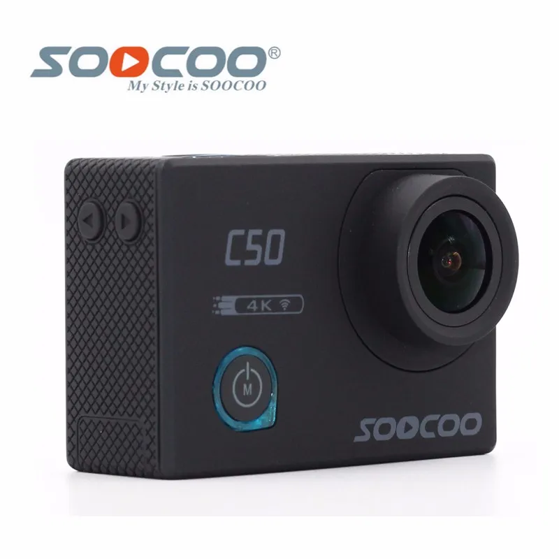 Оригинальная Спортивная Экшн-камера SOOCOO C50, Wi-Fi, 4 K, гироскоп, регулируемые углы обзора, NTK96660, 30 м, водонепроницаемая Спортивная DV