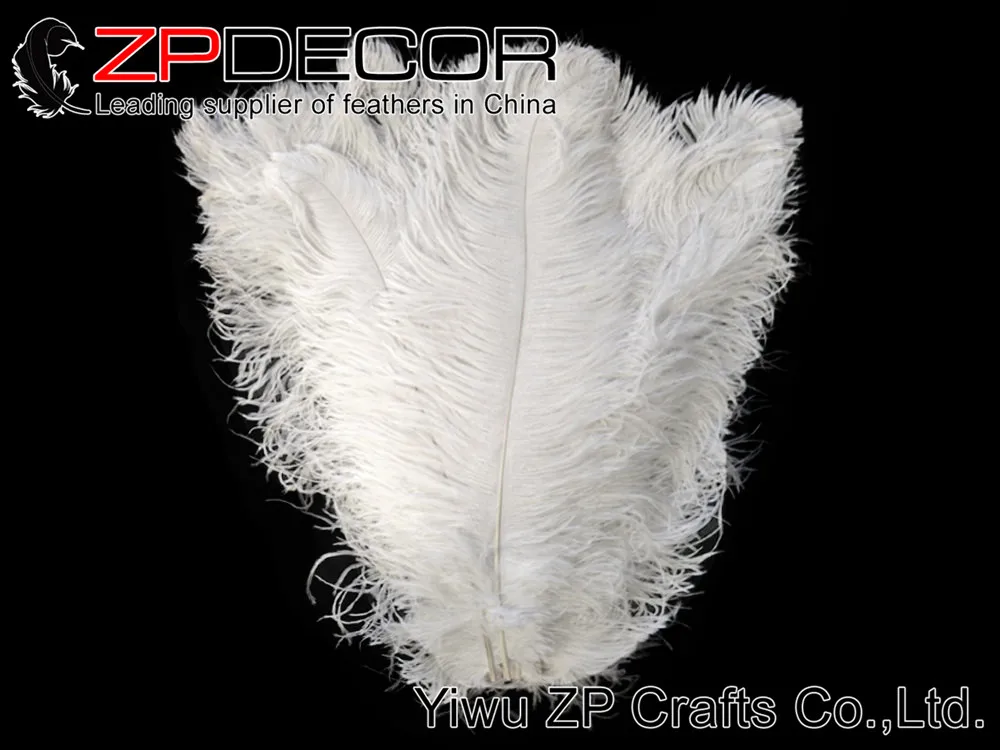 Ostrich Feathers, 10 Pieces - Large OFF WHITE Ostrich Plumes Dyed Drabs Feathers 19-2433